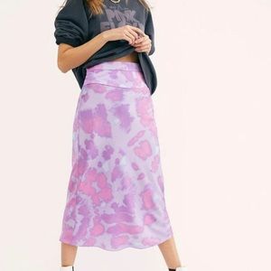 Free People Normani Bias Skirt In Purple Tie-Dye
